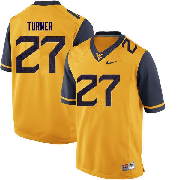 NCAA Men's Tacorey Turner West Virginia Mountaineers Gold #27 Nike Stitched Football College Authentic Jersey MR23Y21BP